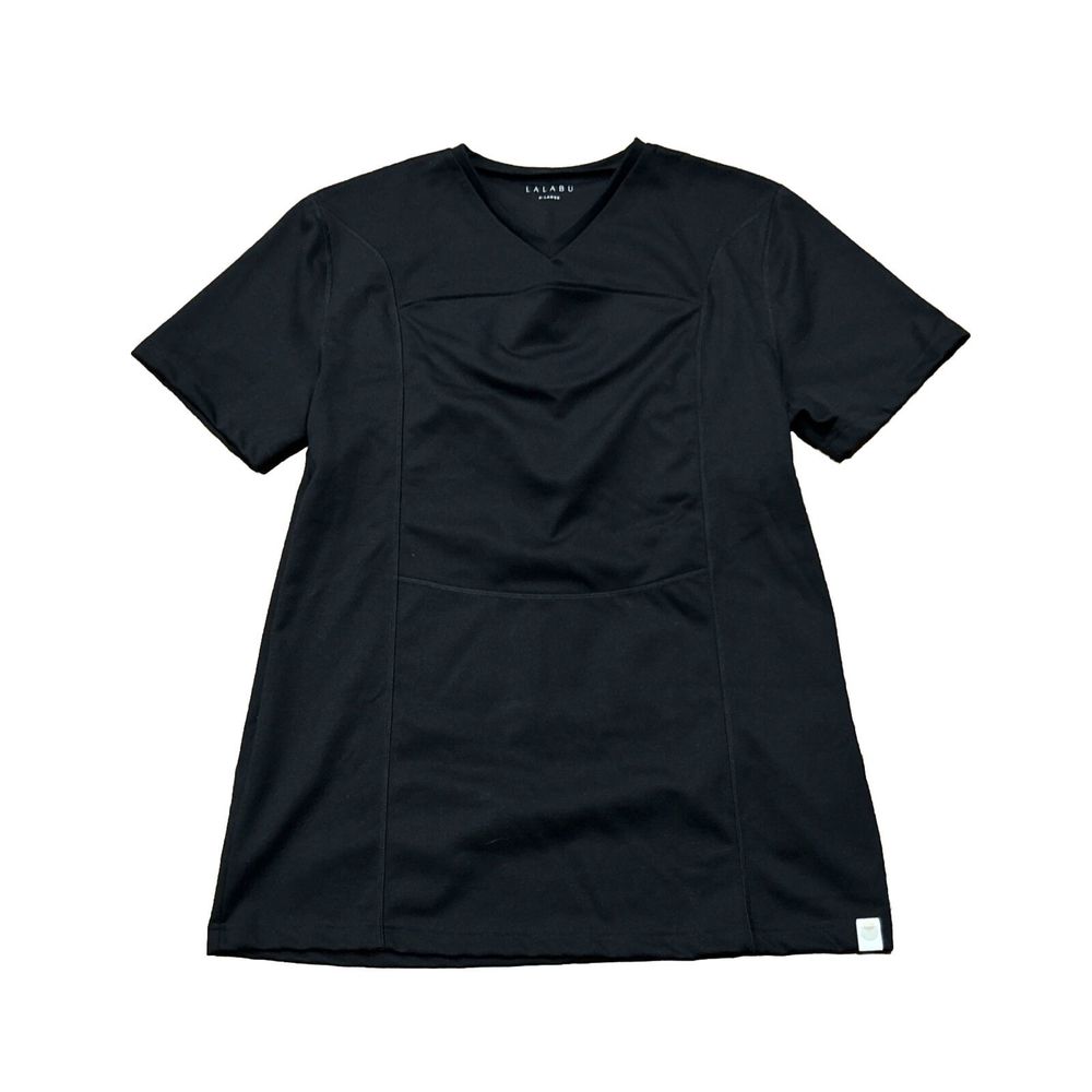 Lalabu Men T-Shirt XL Black Dad Shirt Baby Carrier Short Sleeve V Neck Pullover